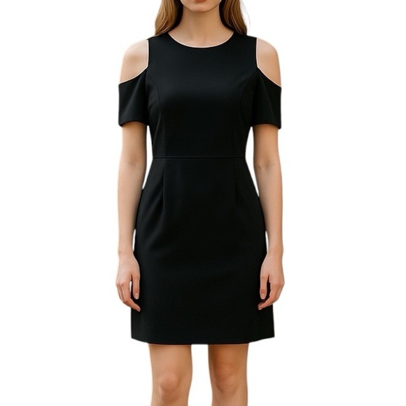 Charles Henry Black Short Sleeve Dress - Picture 1 of 7